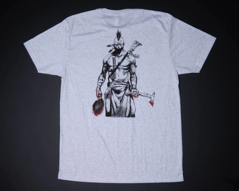 Half Face Blade Scalper T-Shirt / Heather White / Medium
