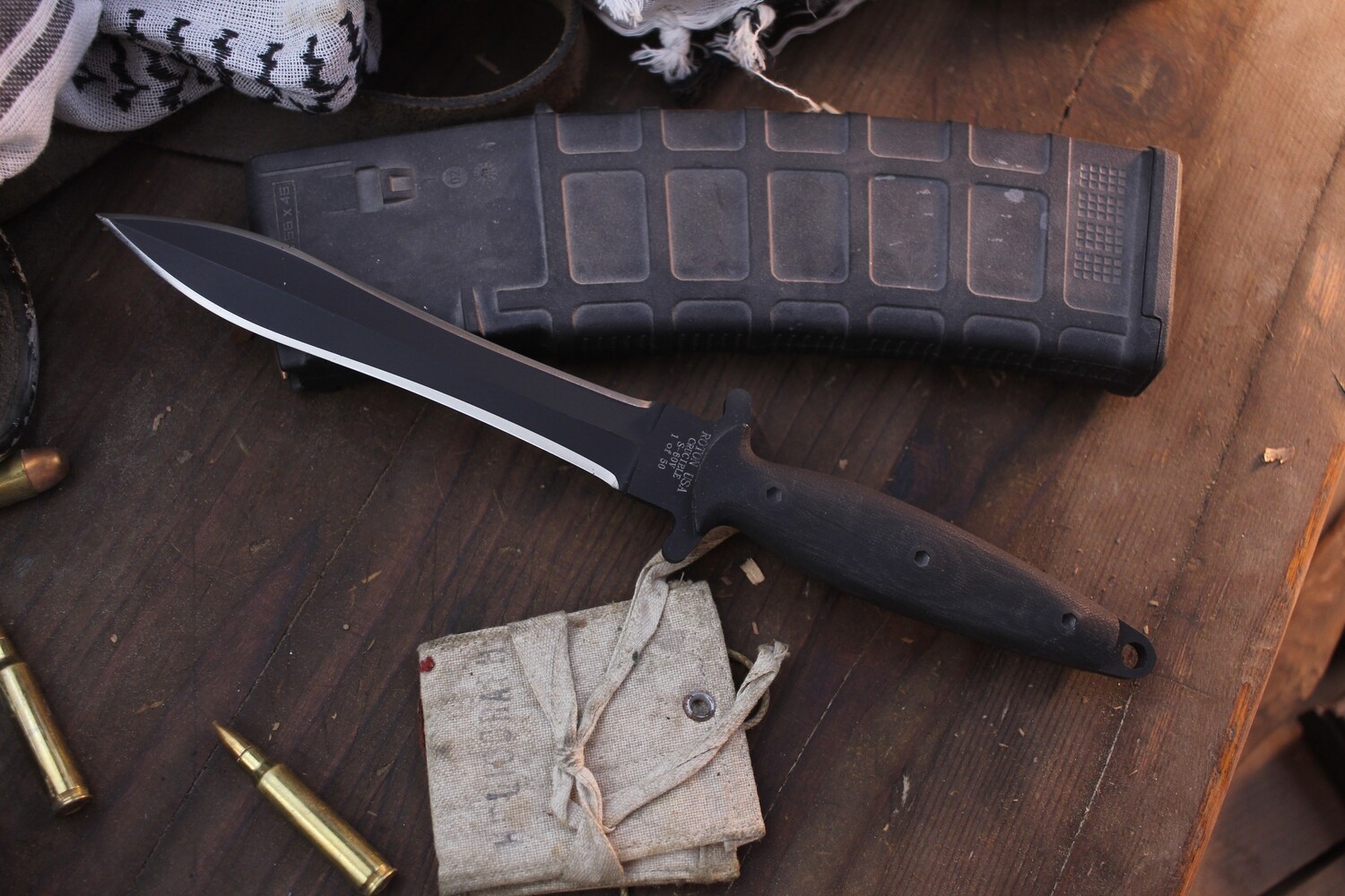 Roton Talon 6.325&quot; Fixed Blade / Black MIcarta / Black S60V ( Pre Owned )