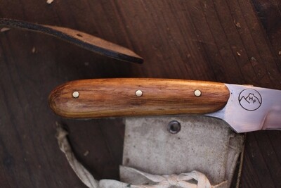 Highlands Forge 3" Fixed Blade Mini Hunter / Canary Wood  /  Satin Forged 1095