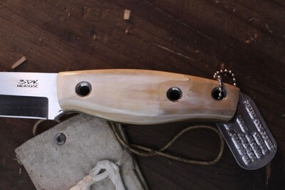 3DK Fuukko 3.75" Fixed Scandi, N690 Blade / Mammoth Ivory