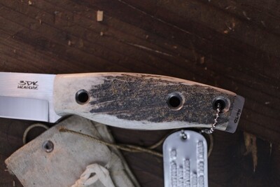 3DK Fuukko 3.75" Fixed Scandi, N690 Blade / Moose Antler