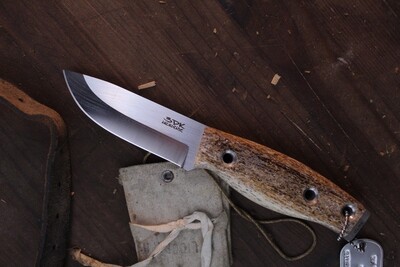 3DK Fuukko 3.75&quot; Fixed Scandi, N690 Blade / Whale Bone