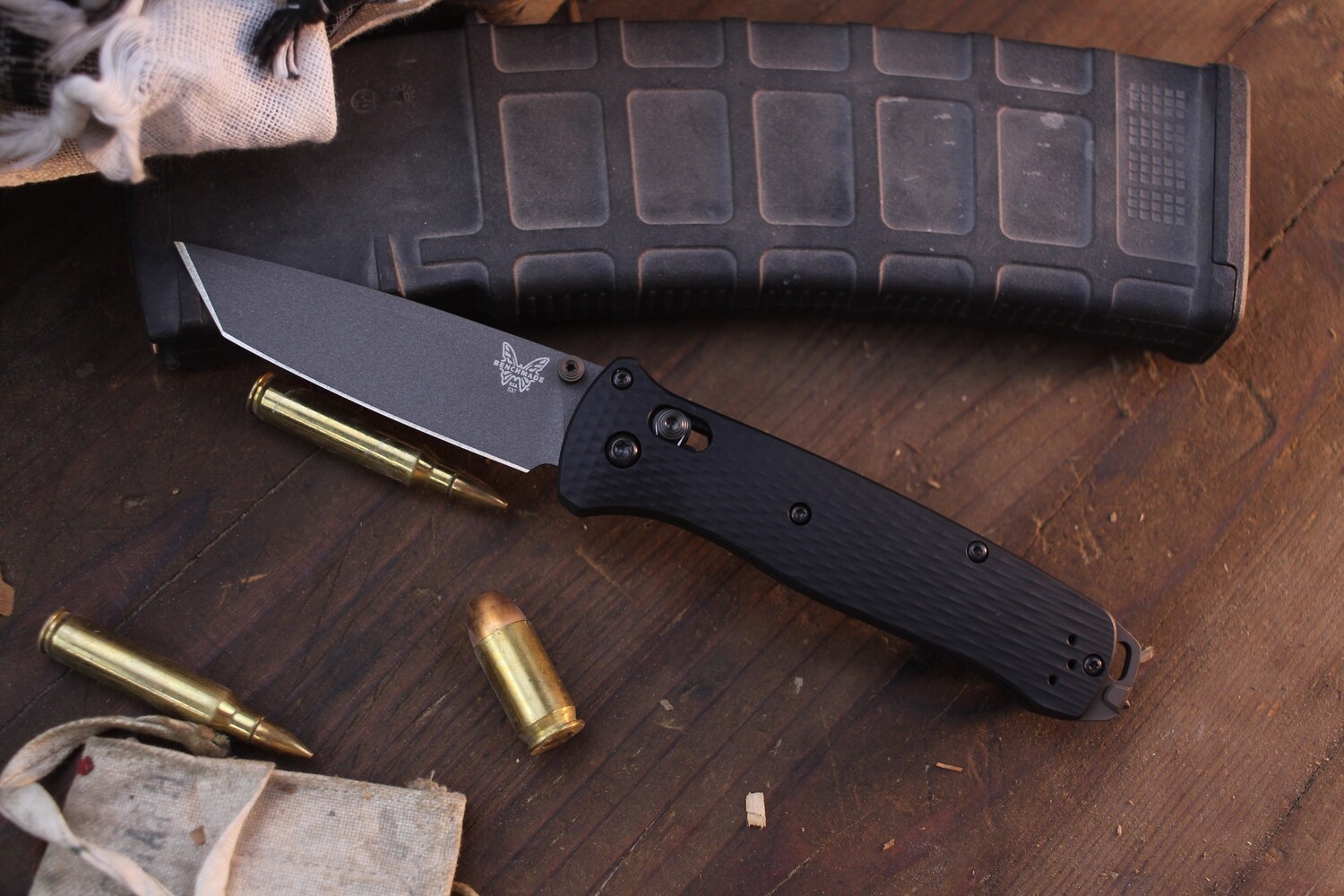 Benchmade Bailout 3.4&quot; AXIS Lock Folder / Black Aluminum / Tungsten Gray Cerakote CPM-M4