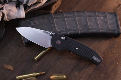 Three RIvers Manufacturing Shadow 3.2" Barlock Folder / Jet Black G-10/ Satin 20CV ( Pre Owned )