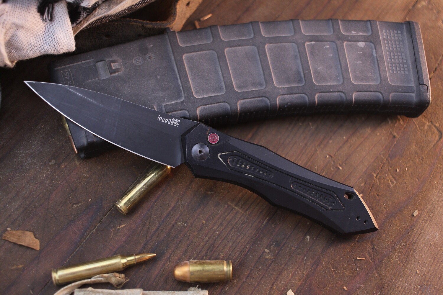 Kershaw Launch 6 3.75&quot; Auto Folder / Black Aluminum / Black CPM-154 ( Pre Owned )