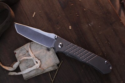 Chris Reeve Umnumzaan 3.675&quot; Framelock Folder / Milled Titanium Scales / Satin S45VN Tanto ( Pre Owned )