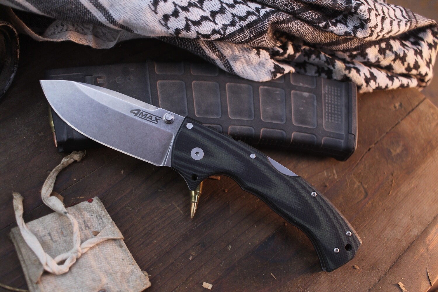 Cold Steel 4-Max Elite 4&quot; Lockback Folder / Green &amp; Black G-10 / Stonewashed S35VN ( Pre Owned )