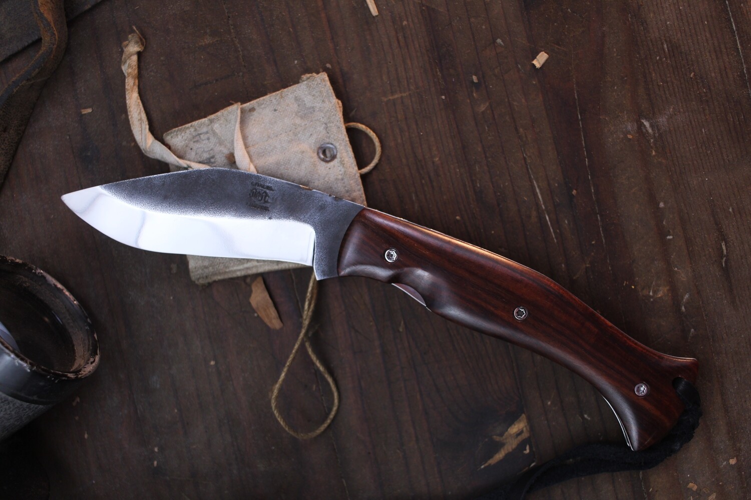 Citadel Kukri-Lock 3.95&quot; Folding Knife / Khnoung Wood / Satin N690 ( Pre Owned )