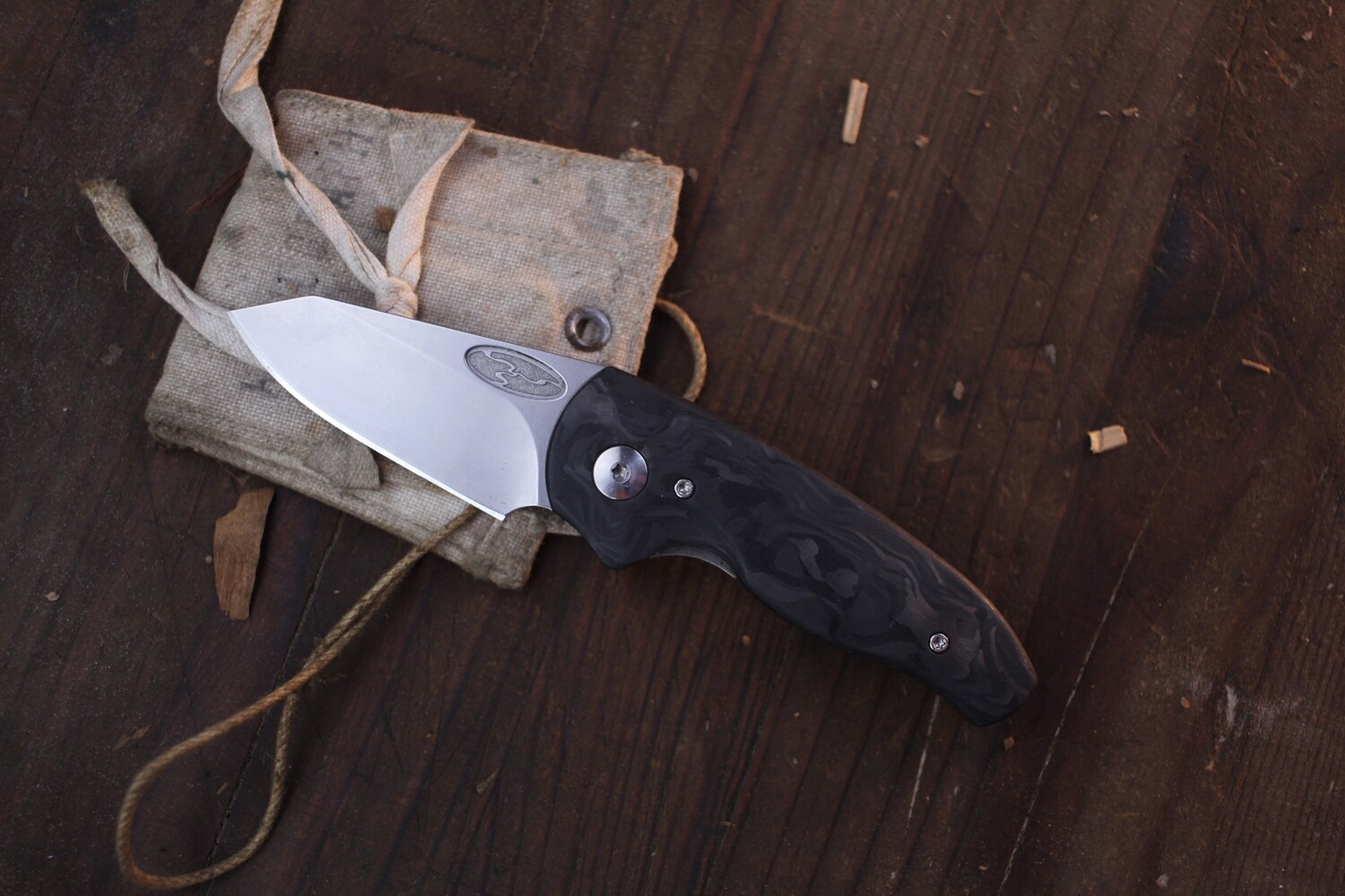 TRM Nerd 2.2&quot; Folding Knife / Marbled Carbon Fiber / Stonewashed 20CV ( Pre Owned )