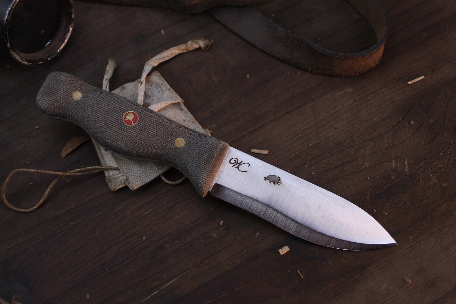 William Collins Alaskan Scout 4.5&quot; Fixed Blade / Natural Micarta / Satin AEB-L ( Pre Owned )