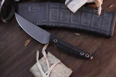 RMJ Tactical Unmei 4" Fixed Blade / Black G10 / Tungsten Nitro-V ( Pre Owned )