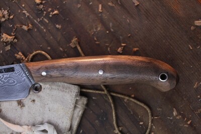 Mark Couch 4" Drop Point Utility / Walnut / Alaskan Forged Damascus