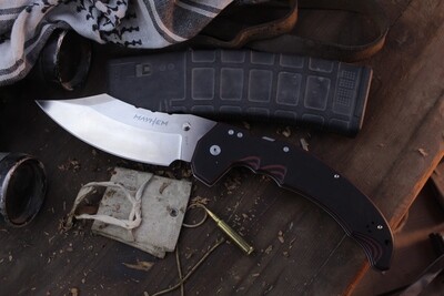 Cold Steel Mayhem 6" Atlas LocK Folding Knife / Black &amp; Red G10 / Satin S35VN ( Pre Owned )