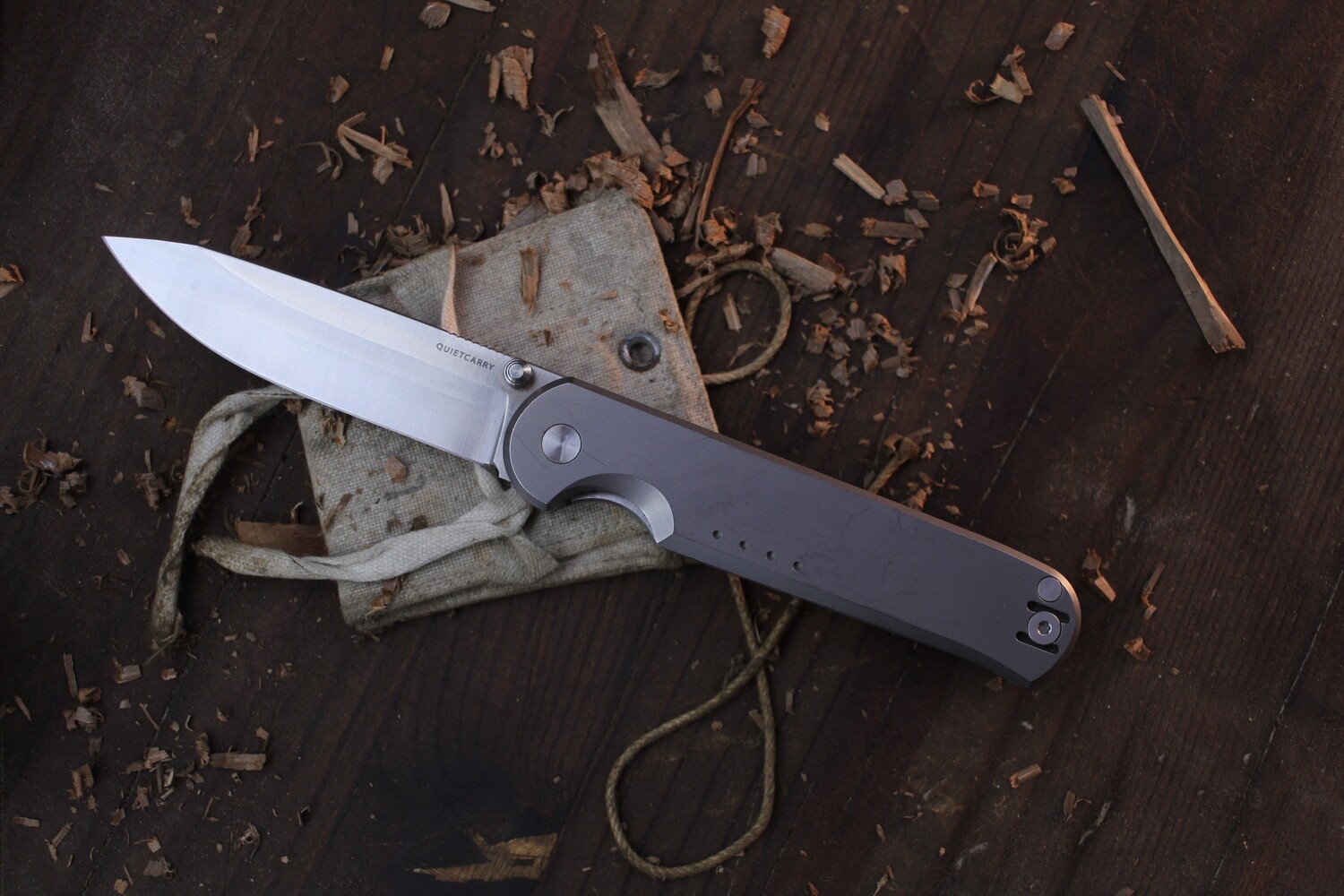 Quiet Carry Waypoint 3.31&quot; Folding Knife / Titanium / Vanax Superclean ( Pre Owned )