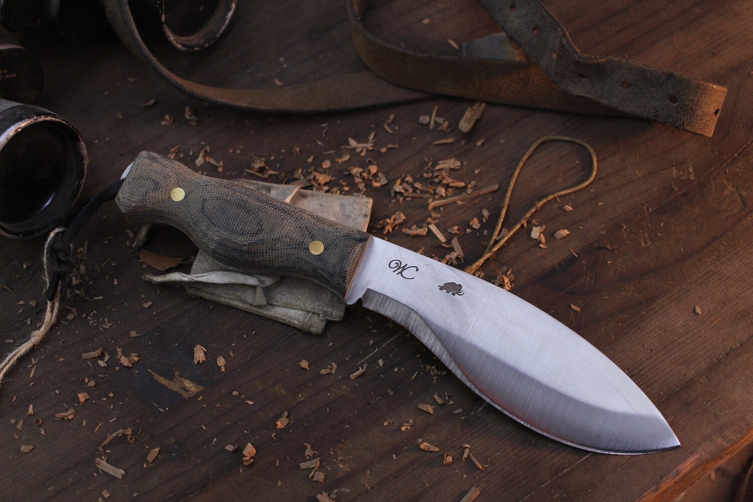 William Collins Alaskan Bush Tool Knife (AKBT) 6&quot; Knife / Camo Micarta / Satin Nitro-V ( Pre Owned )