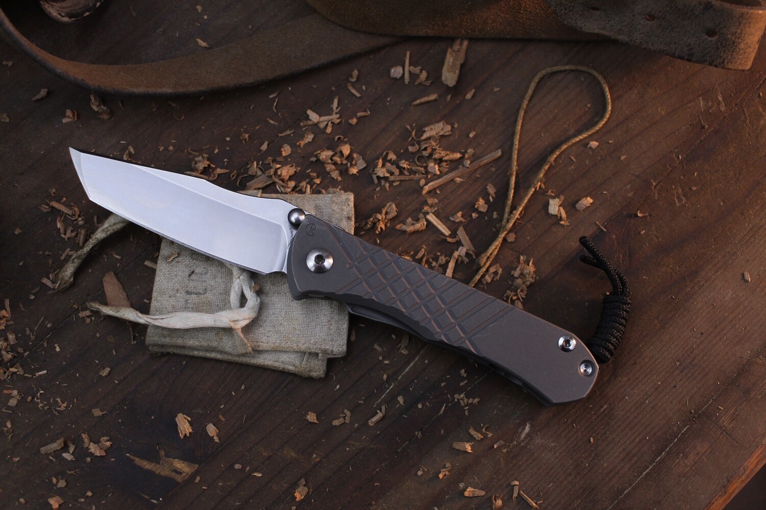 Chris Reeve Umnumzaan 3.675&quot; Framelock Folder / Milled Titanium Scales / Satin Magnacut Tanto ( Pre Owned )
