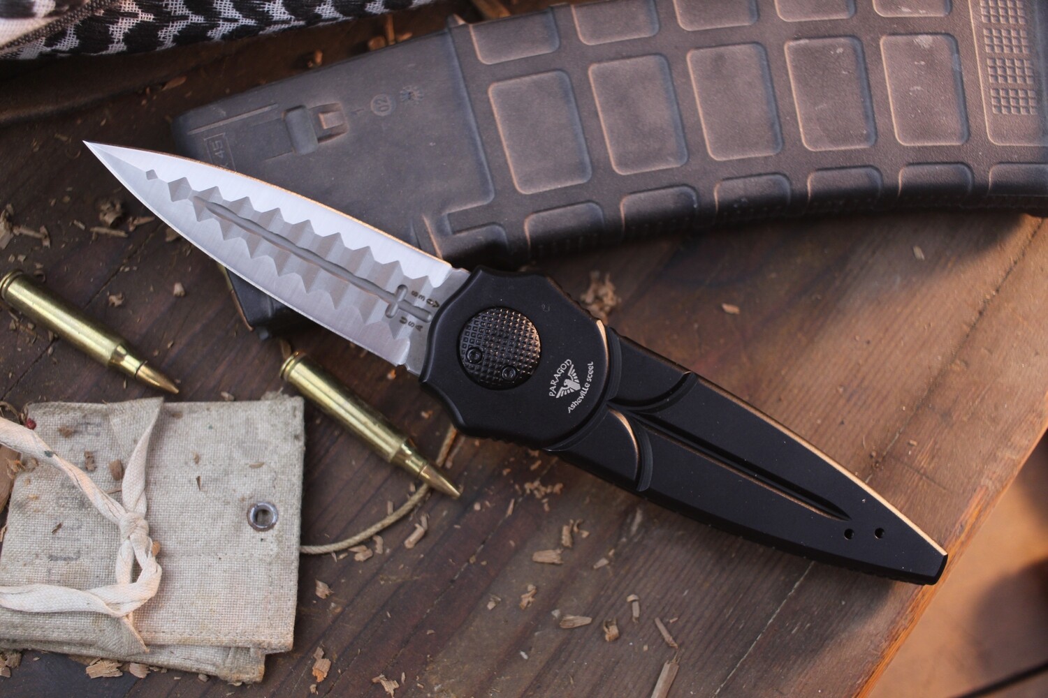 Paragon Warlock 3.9&quot; Folding Knife / Black Aluminum / Satin Sorcerer S30V ( Pre Owned )