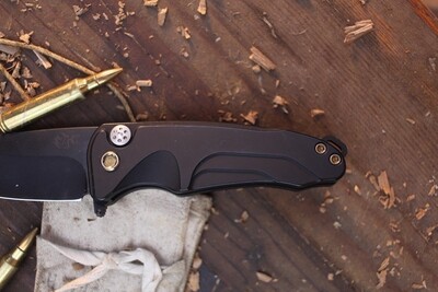 Medford Knife &amp; Tool (MKT) Smooth Criminal 3" Plunge Lock Flipper / PVD Aluminum &amp; Bronzed Hardware / PVD S45VN ( Pre Owned )