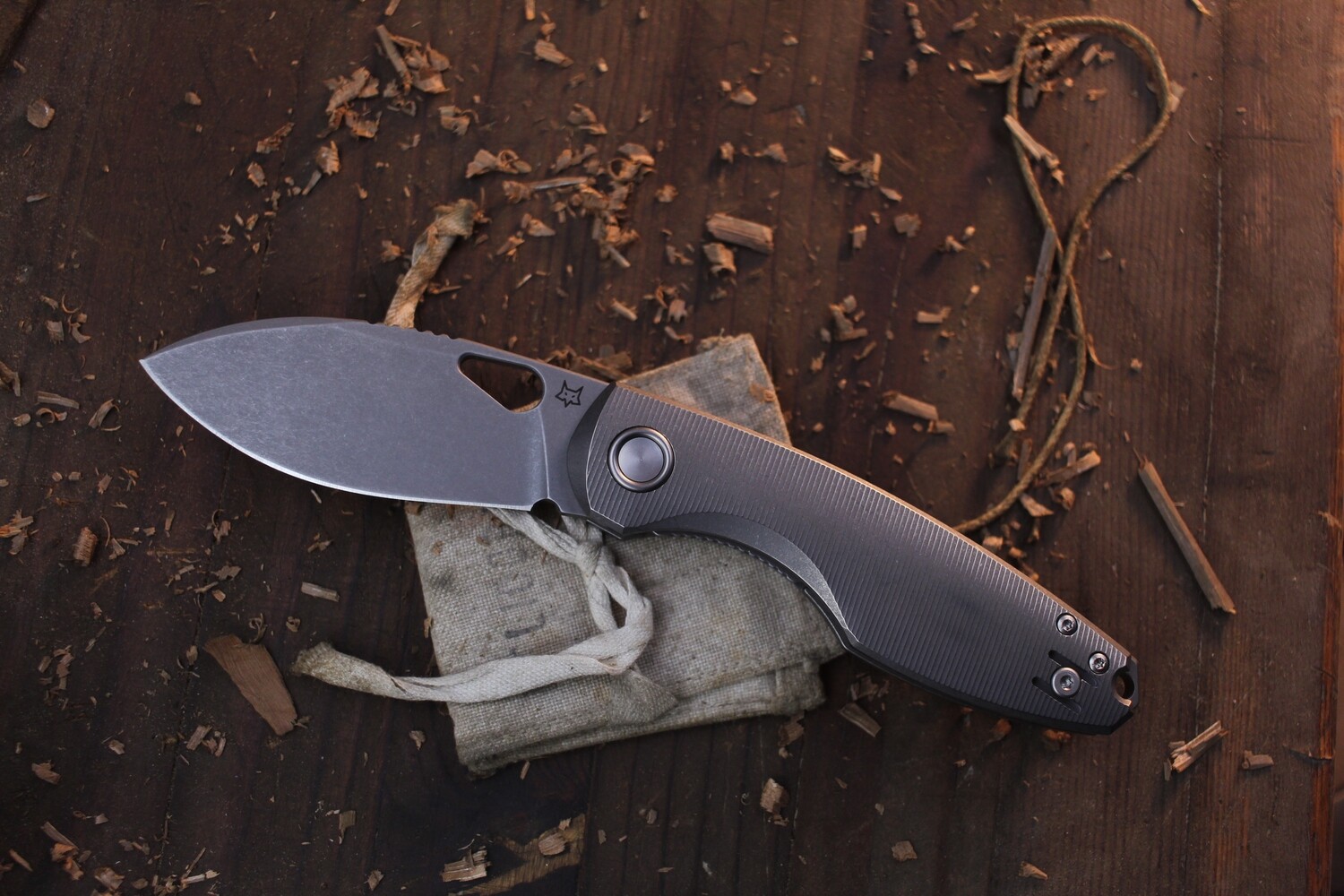 Fox Knives Chillin 3.2&quot; Folding Knife / Milled Titanium / Stonewashed M398 ( Pre Owned )