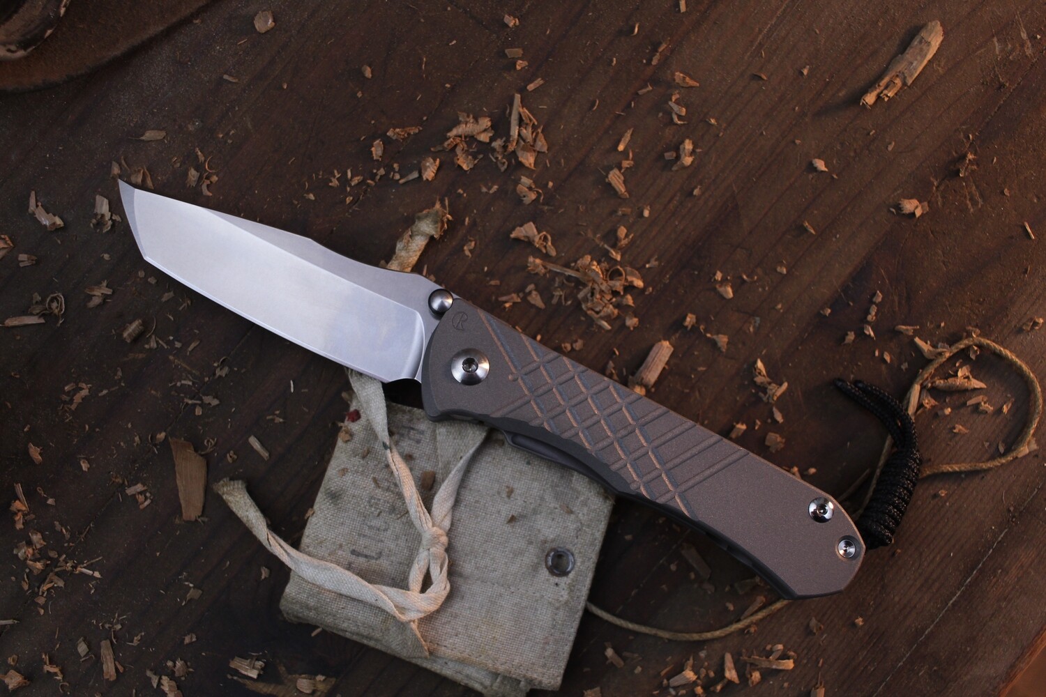 Chris Reeve Umnumzaan 3.675&quot; Framelock Folder / Milled Titanium Scales / Satin Magnacut Tanto ( Pre Owned )