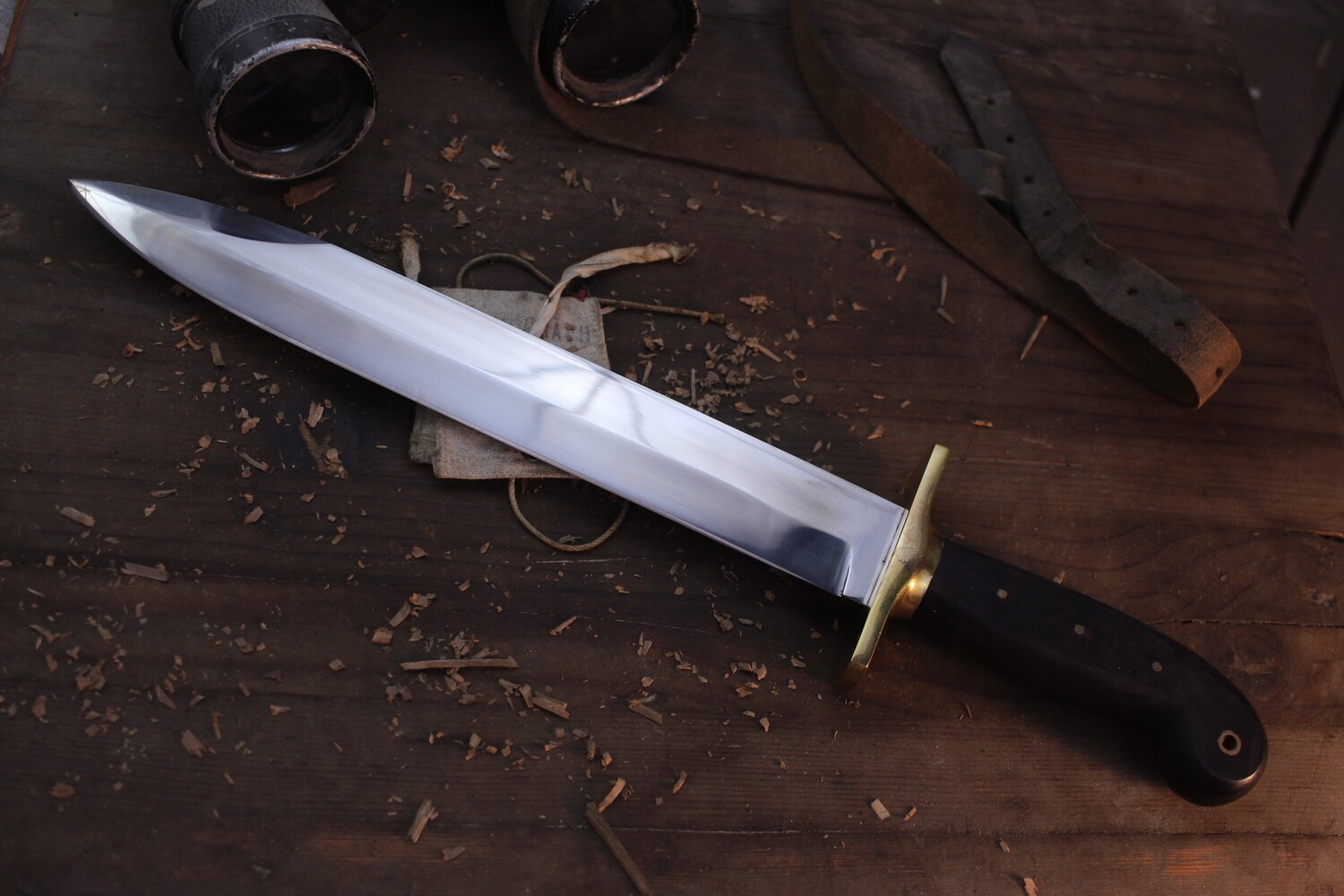 Cold Steel 1849 Rifleman&#39;s Knife 12 &quot; Fixed Black / Rosewood &amp; Brass / Satin 1085 ( Pre Owned )