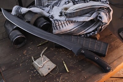 RMJ Tactical Syndicate Wyvern 15.125" Short Sword / Sculpted Black G10 / Cobalt 3V ( Pre Owned )