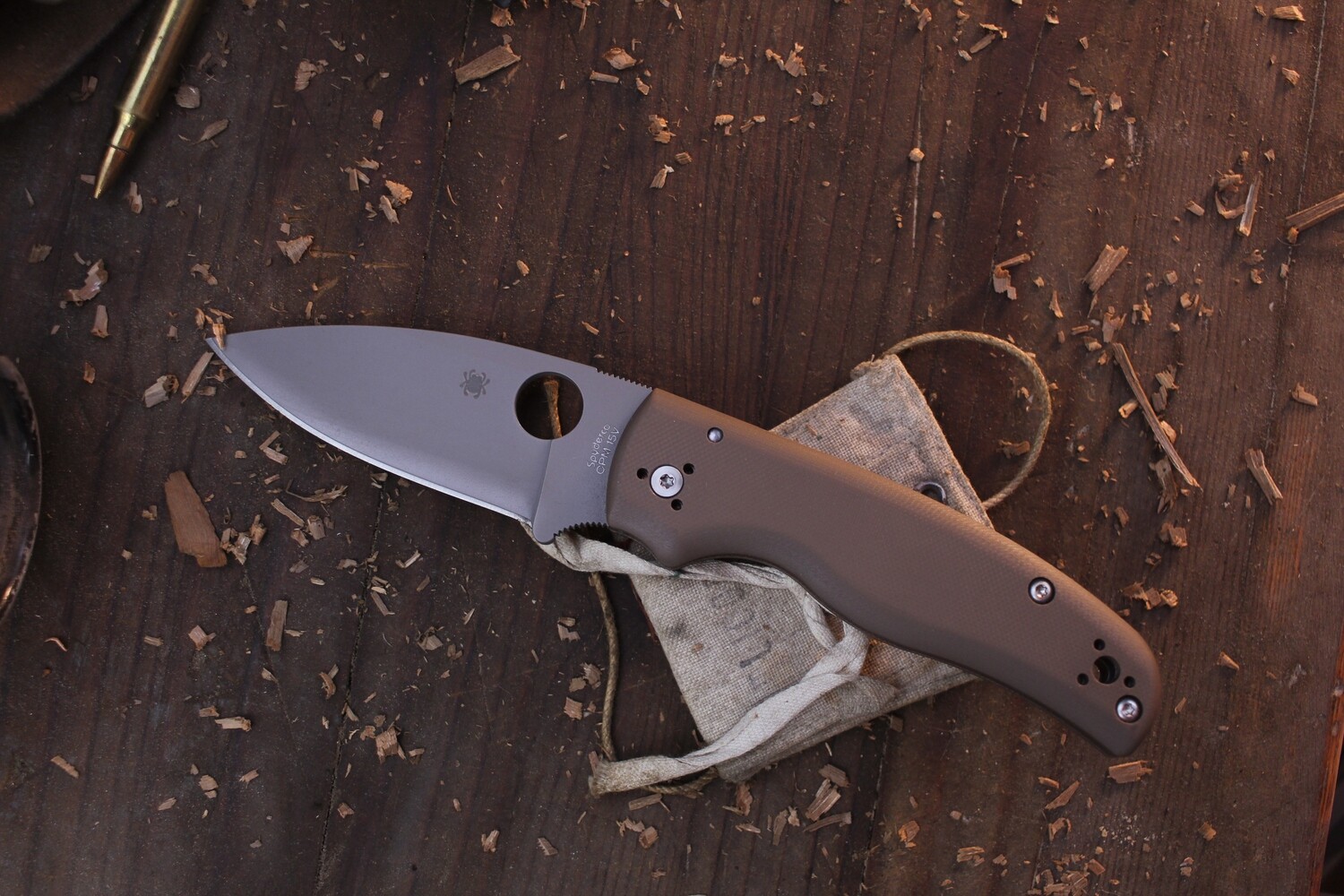Spyderco Shaman 3.6&quot; Compression Lock Folder / Brown G-10 / Gray 15V ( Pre Owned )