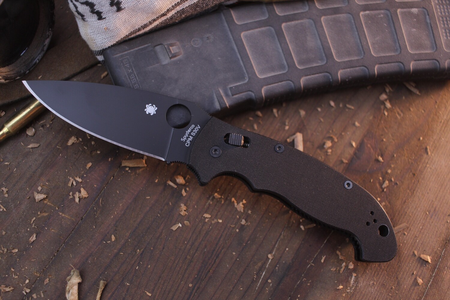 Spyderco Manix 2 XL 3.88&quot; Ball Bearing Lock Folder / Black G-10 / Black S30V ( Pre Owned)