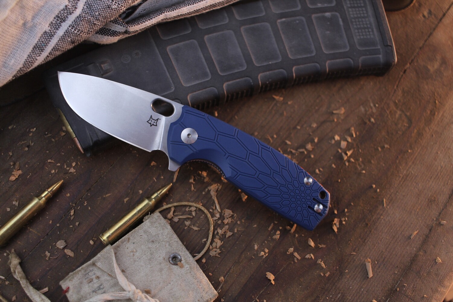 Fox Knives Core 3.15&quot; Folding Knife / Blue FRN . Stonewashed N690 ( Pre Owned )