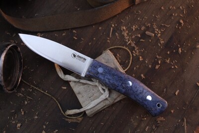 Casström No. 10 Swedish Forest Knife 4” Fixed Blade / Stabilized Blue Birch / Satin Sandvik ( Pre Owned )