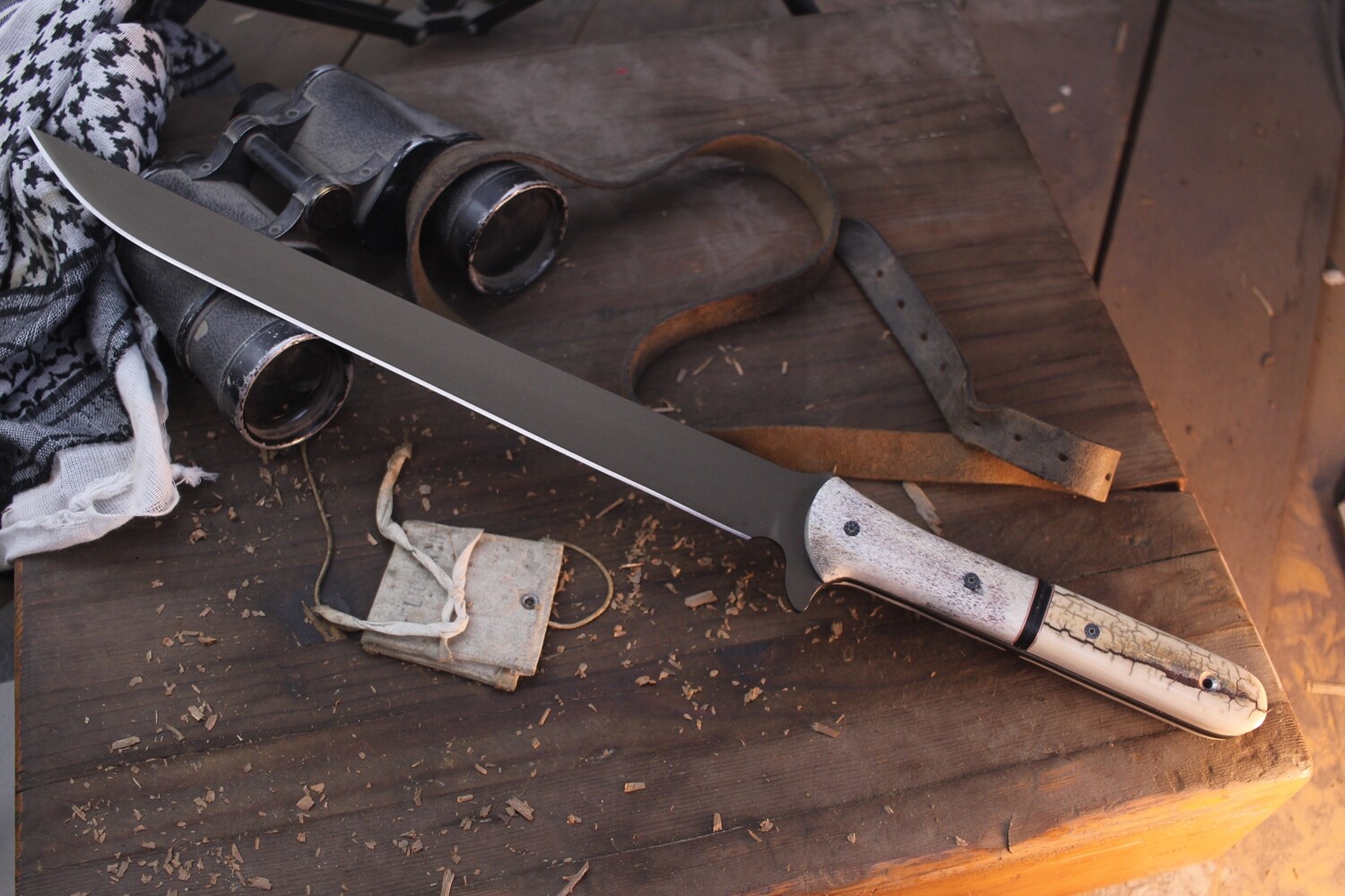 Swamp Rat Rodent Rucki 15.25&quot; (Wakizashi) / Moose &amp; Mammoth Ivory With Baleen Spacer / Midnight Bronze SR101 ( Pre Owned )