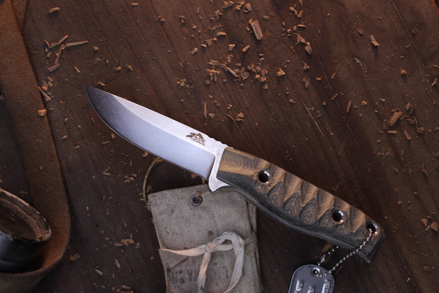 3DK MAK 4&quot; Fixed Drop Point, M390 Blade / Black Micarta handle