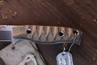 3DK MAK 4" Fixed Drop Point, K110 Blade / Black Micarta handle