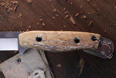 3DK MAK 4" Fixed Drop Point, K110 Blade / Whale Bone Handle