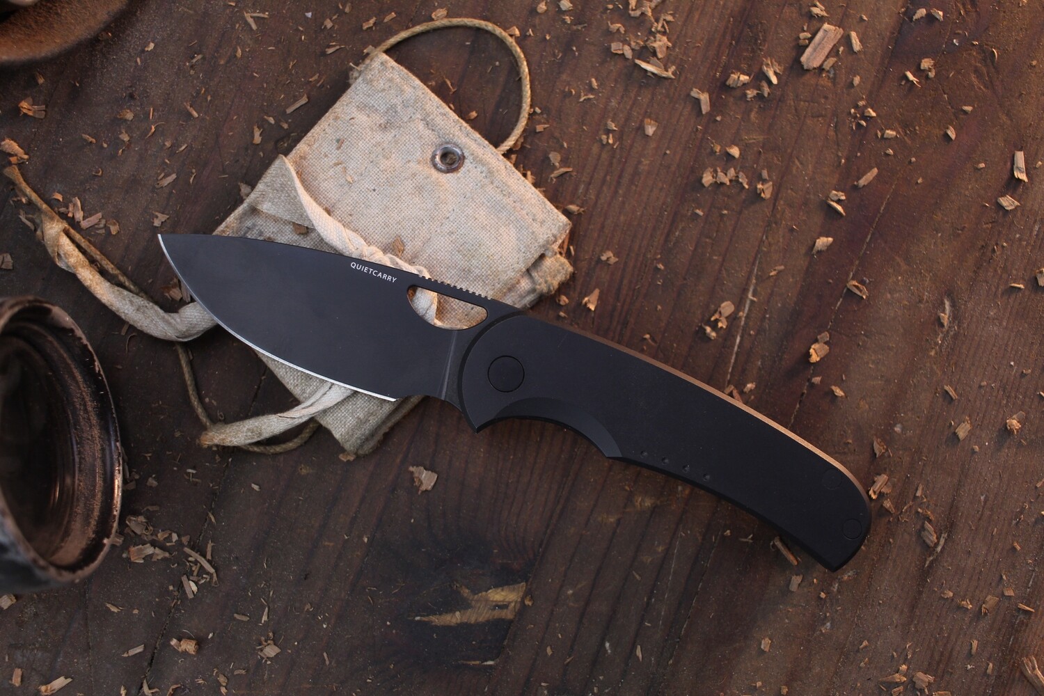 Quiet Carry The Drift 2.98&quot; Folding Knife / DLC Titanium / DLC Vanax Superclean ( Pre Owned )