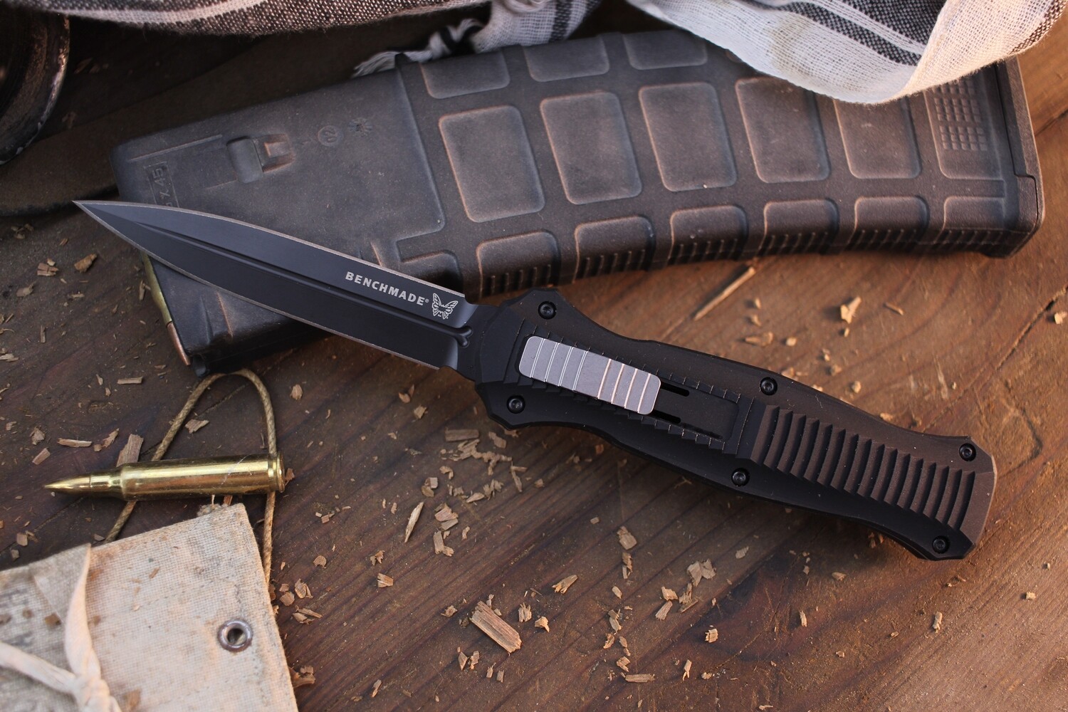 Benchmade Infidel 3.9&quot; D/A OTF Automatic Knife / Black / Black D2 (Pre-Owned)