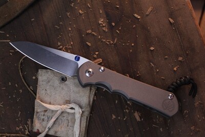 Chris Reeve Knives Large Inkosi 3.59" Folding Knife / Titanium / Stonewashed S35VN ( Pre Owned )