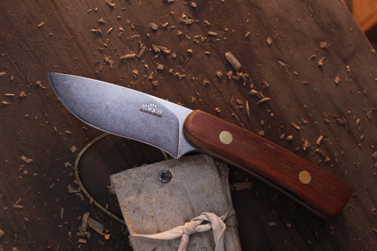 M&amp;W Alaskan 12 Mile Summit 3.5” Fixed Blade Hunter / Ironwood / Stonewashed S30V