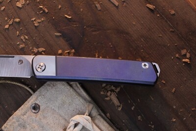 Medford Knife and Tool (MKT) Gentleman Jack 3.1" Slip Joint Knife / Purple Anodized Titanium / Satin S35V ( Pre Owned )