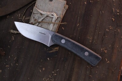 M&amp;W Alaskan 12 Mile Summit 3.5” Fixed Blade Hunter / Black Micarta / Stonewashed S30V