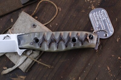 3DK MAK 4" Fixed Drop Point, M390 Blade / Buffalo Horn Handle