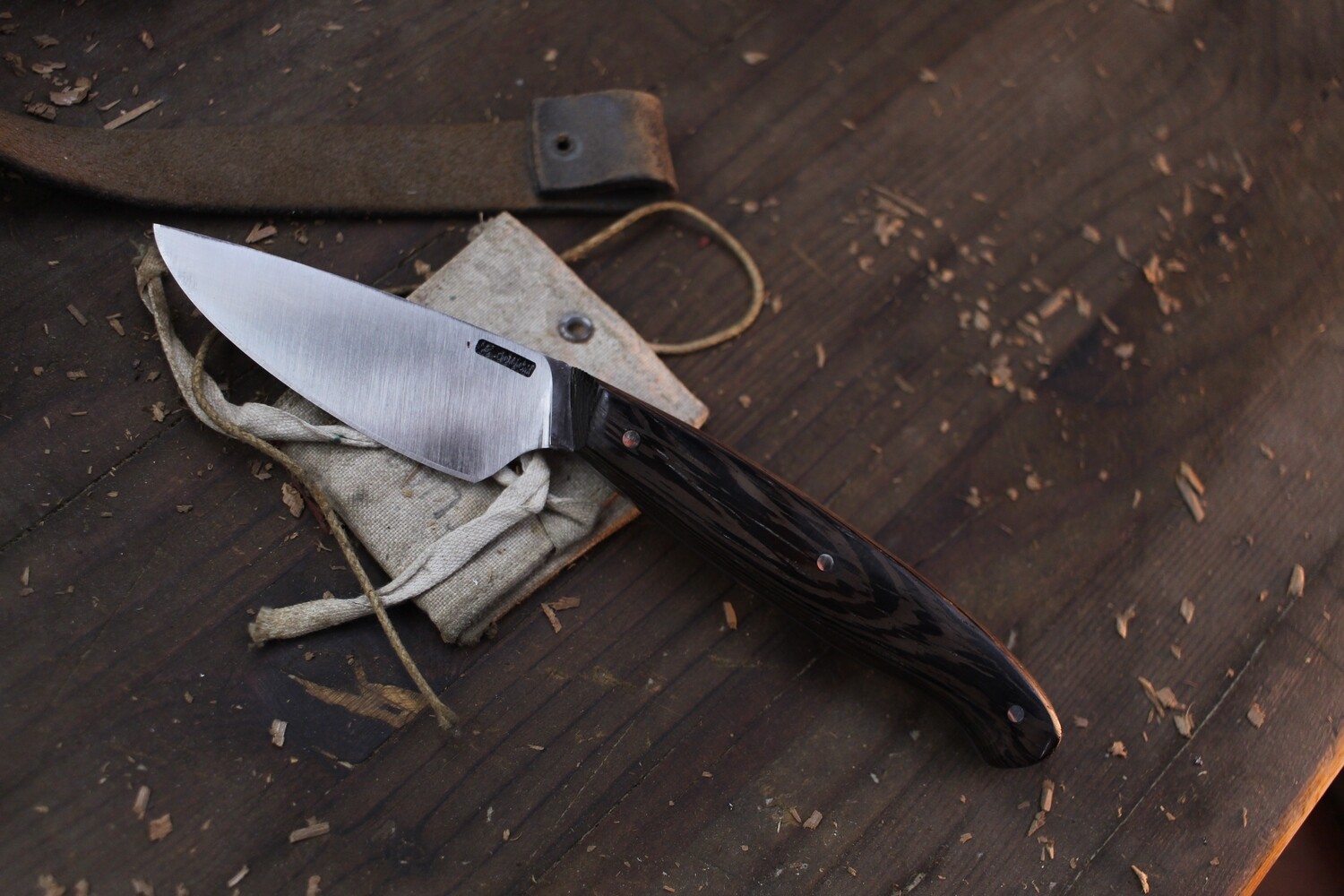 Mark Couch 3.25” Drop Point Skinner / Wenge / Alaskan Forged Satin 52100