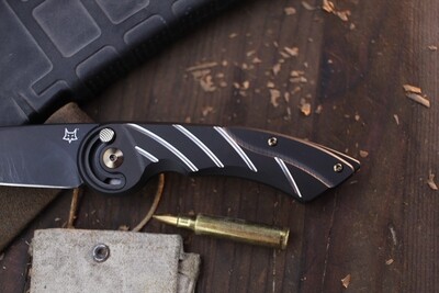 Fox Radius 2.95" Buttonlock Folder / Black PVD Milled Titanium / Black M390 ( Pre Owned )