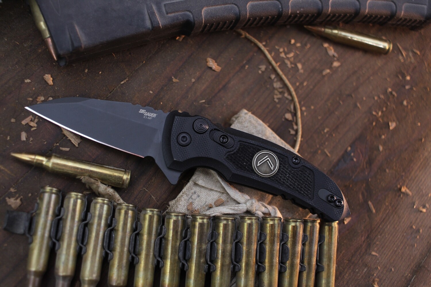 Hogue X1 Microflip 2.6&quot; Plungelock Flipper / Black Machined G-10 / Gray Wharncliffe CPM-154 ( Pre Owned )