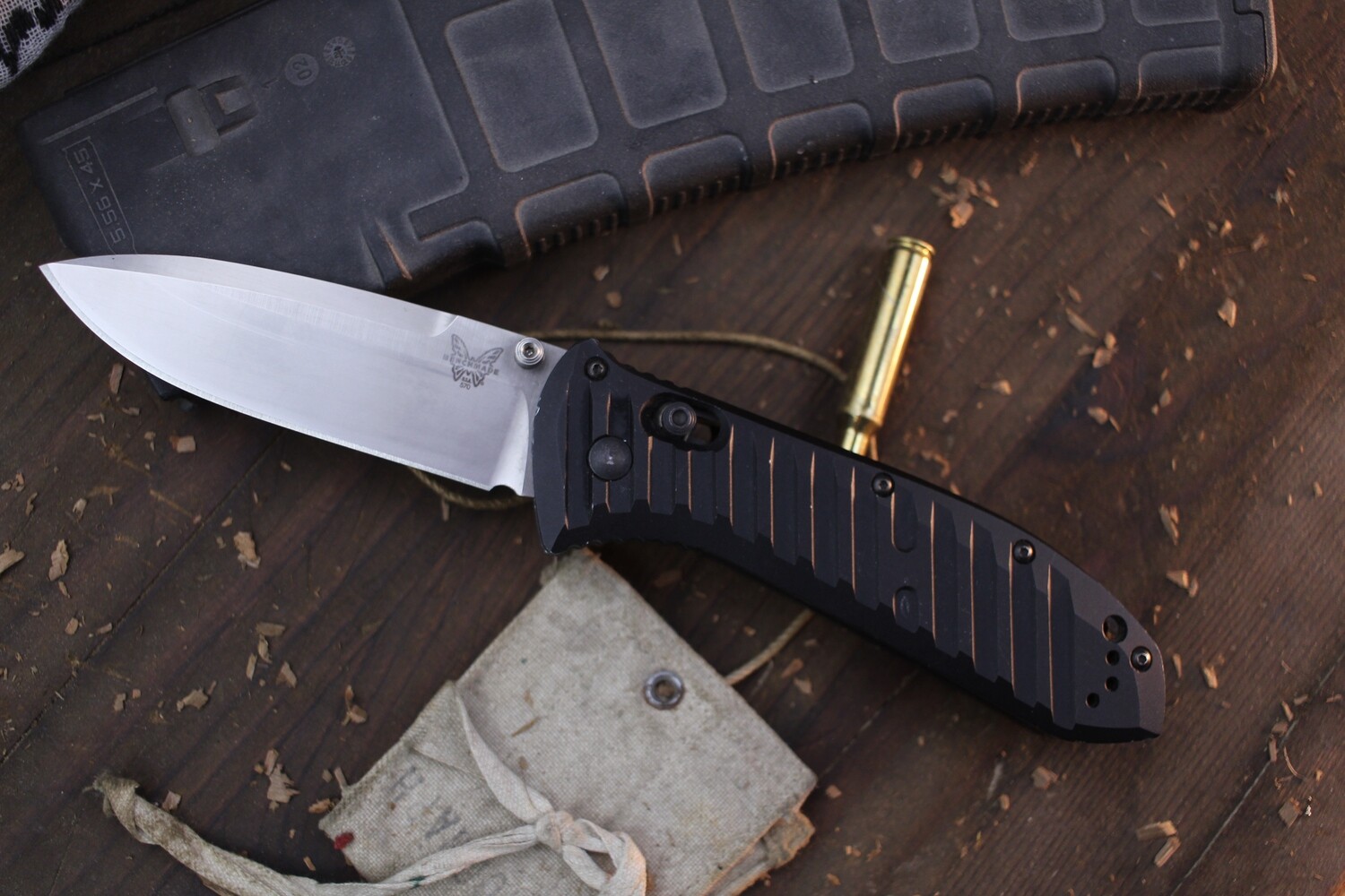 Benchmade Presidio II 3.7&quot; AXIS Lock Folder / Black Machined Aluminum / Satin S30V ( Pre Owned )