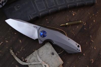 Zero Tolerance 0456 Sinkevich 3.25&quot; Framelock Flipper / Titanium / Stonewashed 20CV ( Pre Owned )