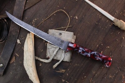 Carnivore Tactical SNACK 6.5" Fixed Blade Fillet / Blood Splatter Epoxy / Acidwashed AEB-L