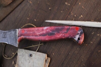  Carnivore Tactical MAIN COURSE 9.5" Fixed Blade Fillet / Blood Splatter Epoxy / Acidwashed AEB-L