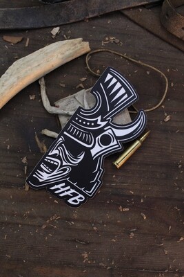 Half Face Blades Samurai Sticker ( White On Black )