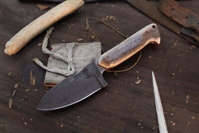 Carnivore Tactical Moose Skinner 3.25" Fixed Blade / Moose Antler / Acidwashed MagnaCut
